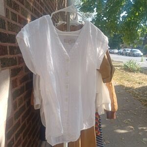 White button-up blouse